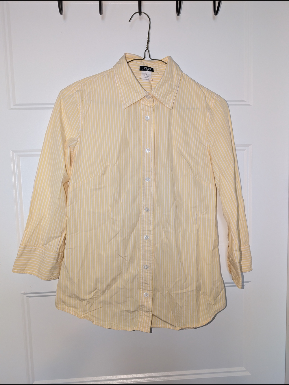 J. Crew Pale Yellow Pinstripe Button-Up Shirt